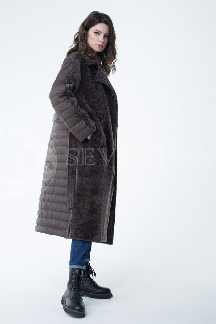 lev301071 700x1050 - Пальто комбинированное с мехом овчины и песца ИТ-ПР-1440