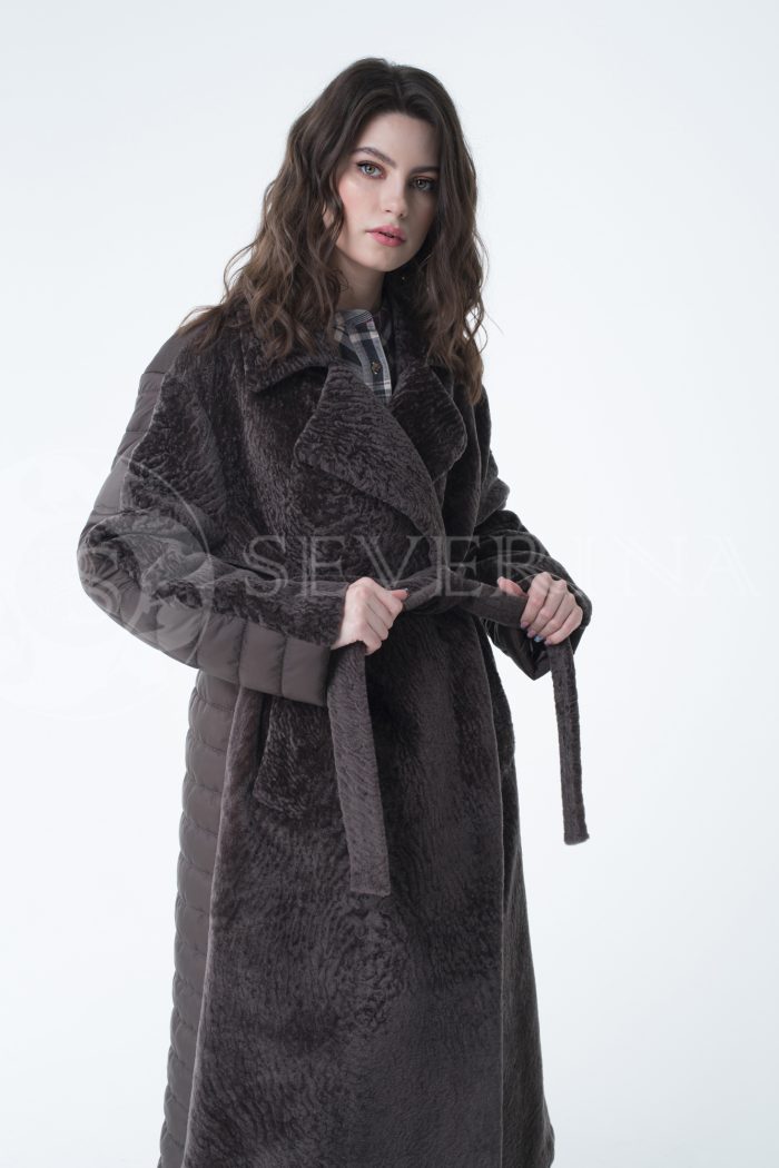 lev301604 700x1050 - Пальто комбинированное с мехом овчины и песца ИТ-ПР-1440