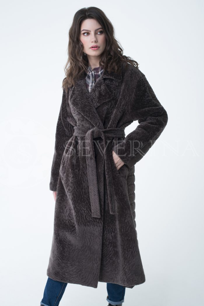 lev301606 700x1050 - Пальто комбинированное с мехом овчины и песца ИТ-ПР-1440
