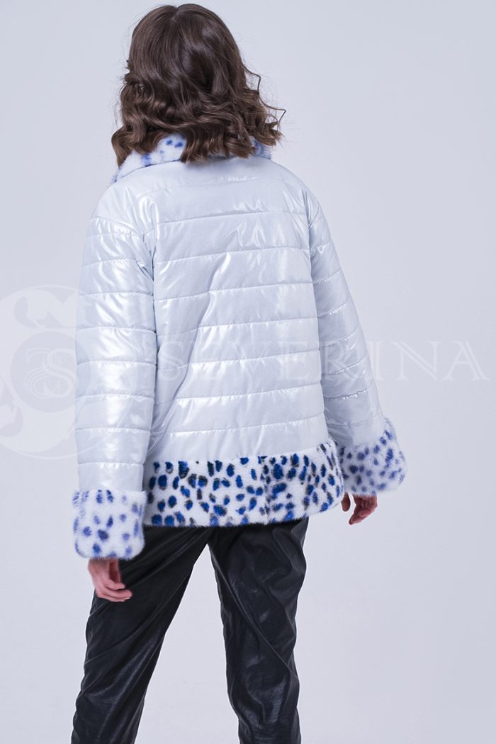 doletskiy 1792 700x1050 - Куртка с отделкой из меха норки white с анималистичным принтом К-019