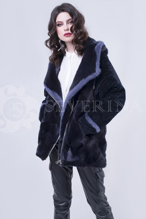 doletskiy 2378 500x750 - Шуба-куртка из меха норки с отделкой мехом овчины Н-163