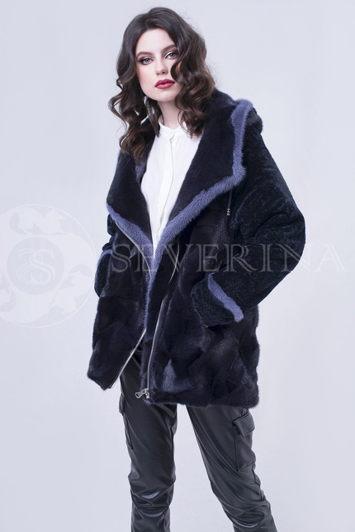 doletskiy 2378 700x1050 - Шуба-куртка из меха норки с отделкой мехом овчины Н-163