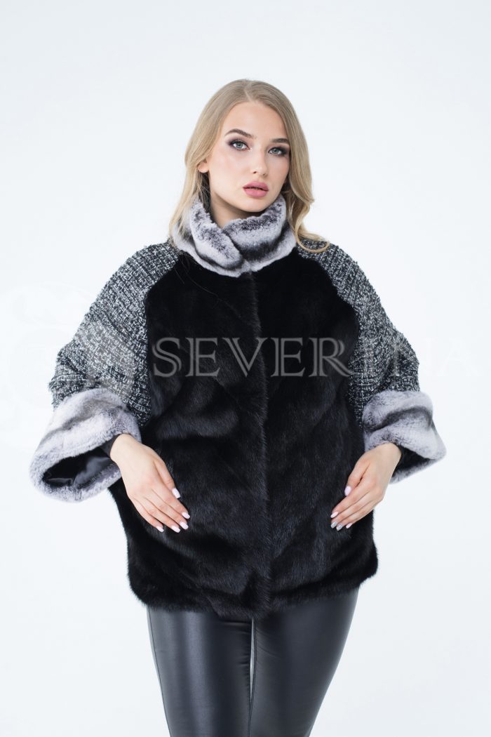 lev300261 1 1 700x1050 - Куртка из меха норки с отделкой мехом орилага и рукавами из твида Chanel Н-137-1