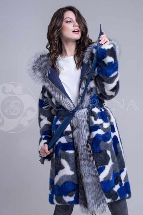 sinjaja4 500x750 - Куртка-парка двусторонняя из цветного меха норки ПР-003