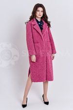 rozovoe3 150x225 - Пальто из букле брусничного цвета П-001