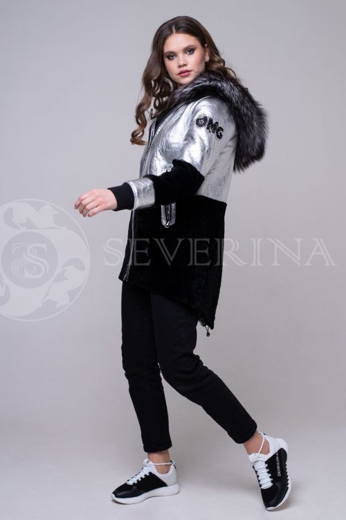 serebro chernyj2 500x750 - куртка-дубленка из металлизированной кожи