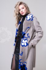 palto mokko norka sinie cvety 1 150x225 - Пальто-жилет с инкрустацией цветным мехом норки П-018-2