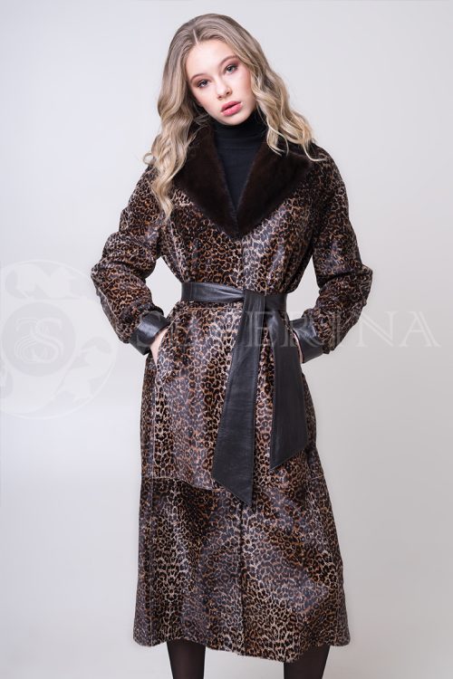 shuba leopard morskoj kotik 3 1 500x750 - Шуба-пальто из пони с леопардовым принтом и отделкой мехом норки О-001