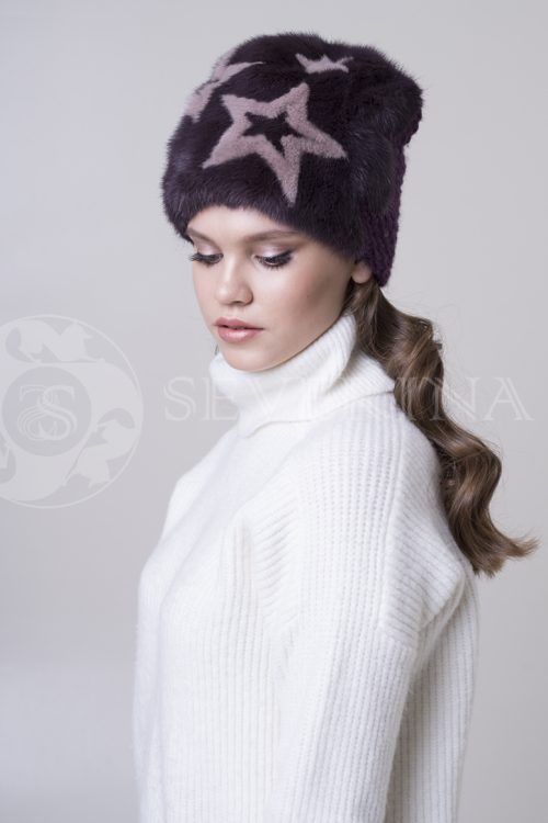 norka zvezdy2 500x750 - шапка из меха норки с вязаной отделкой