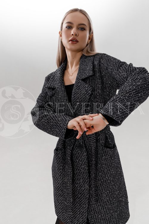 palto muline risovaja 500x750 - Пальто классическое черного цвета П-066