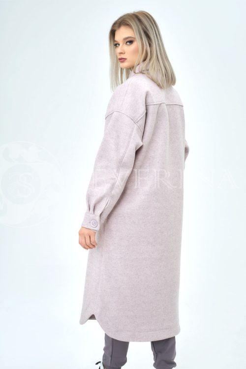 palto rubashka nezhno rozovyj 500x750 - Пальто-рубашка из мягкой ткани серого цвета ЯВ-063