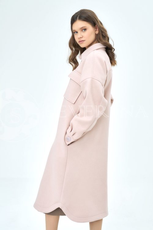 palto rubashka pudra 2 500x750 - Пальто-рубашка из мягкой ткани пудрового цвета ЯВ-060