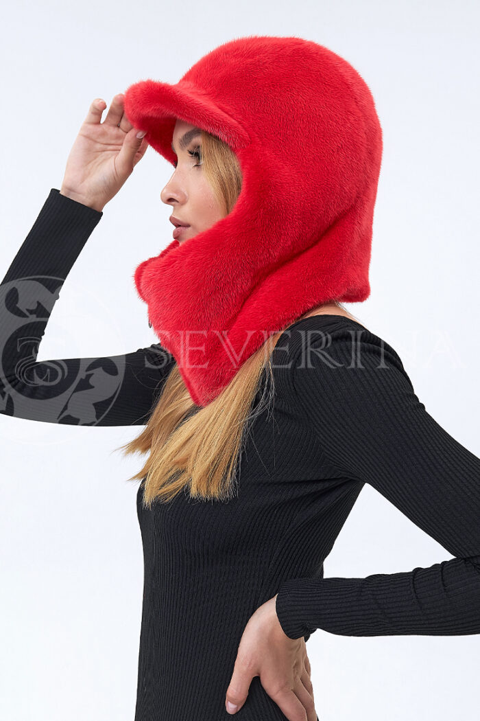 shapka balaklava norka krasnaja 1 2 700x1050 - Шапка-балаклава из меха норки красного цвета W2-229-1257-1