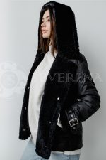 kurtka chernaja 3 150x225 - Куртка утепленная с отделкой кожей и экомехом М-8269