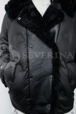 kurtka chernaja 4 150x225 - Куртка утепленная с отделкой кожей и экомехом М-8269