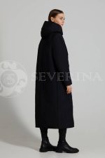 palto chernoe razrezy na knopkah 1 150x225 - Пальто утепленное с капюшоном М-1902