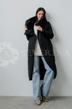 palto chernoe 2 150x225 - Пальто утепленное с капюшоном М-1902