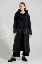 puhovik chernyj dvojka steganka 3 150x225 - Пальто утепленное с капюшоном и имитацией жилета 262W