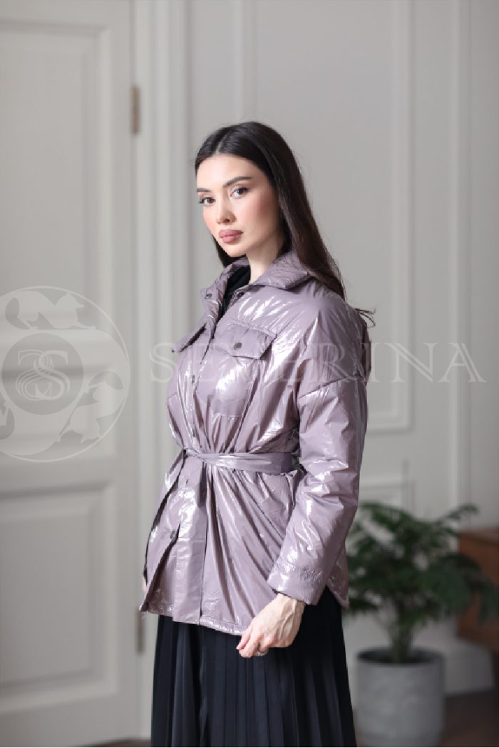 kurtka lavanda 21 700x1050 - Куртка-рубашка из утепленной плащевки лаке ЯВ-100
