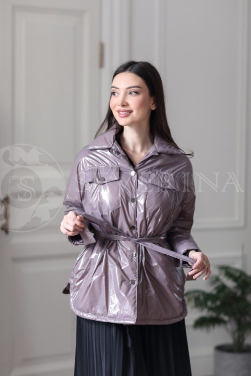 kurtka lavanda 6 500x750 - Куртка-рубашка из утепленной плащевки лаке ЯВ-100