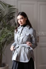 kurtka seraja 11 150x225 - Куртка-рубашка из утепленной плащевки лаке ЯВ-098