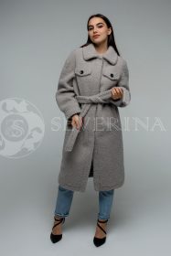 palto rubashka seroe jekomeh 3 187x280 - Пальто-рубашка из экомеха серого цвета SM2145