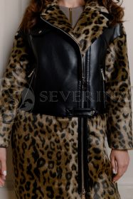 palto leopard jekomeh 3 187x280 - Пальто с леопардовым принтом комбинированное с экокожей СМ-546