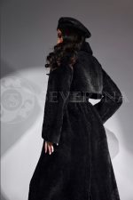 palto chernoe vorsovaja tkan 2 150x225 - Пальто-тренч черного цвета из ворсовой ткани